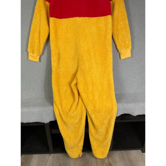 Disney Winnie the Pooh Hooded Pajama Costume Suit S/M Fleece Zip Bear Loungewear - Picture 5 of 9